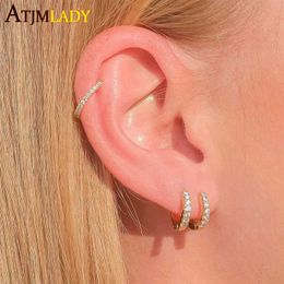 Stud Mini Small Hoop Earrings for Women Men Cubic Zirconia Minimalist Earrings Gold Silver Colour cCute Jewellery Pendientes 5mm13mm Z0517