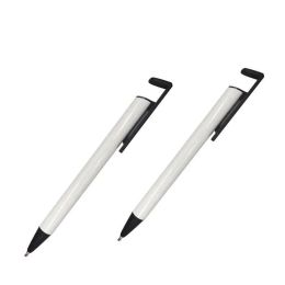 New Sublimation Pens with Shrink Wraps party Favour Cartridge DIY Blanks Phone Holders Heat Transfer White Ballpoint Pen Gifts for Students 0726