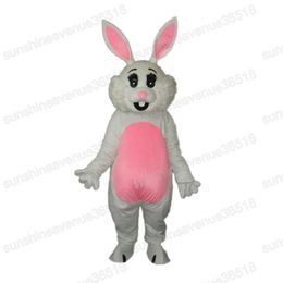 Halloween Pink Ears Rabbit Mascot Costume Simulation Animal theme character Carnival Adult Size Christmas Birthday Party Dress