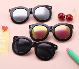 Sunglasses Fashion Sun-shading Polarized Eyeglasses Cool Big Round Frame Colored Lenses Kids