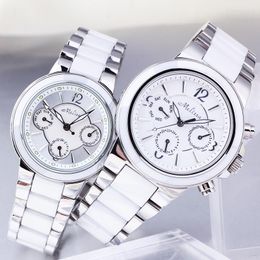 Wristwatches Genuine Melissa White Ceramic Watch Female Fashion Trend Multi-function Calendar Simple Waterproof Leisure Round Form