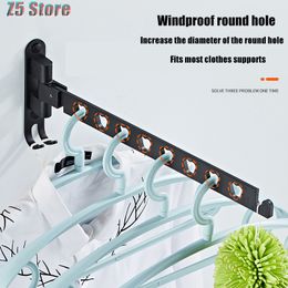 Hangers Racks Aluminium Wall Mounted Laundry Clothes Rack Swivel Folding Clothes Hanger Rack Dryer Balcony Drying Rack For Clothes Hanger 230518