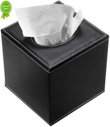 New Stylish PU Leather Tissue Box Holder Square Napkin Holder Drawer Tissue Box Dispenser for Home Office Car Decor