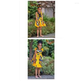 Ethnic Clothing African Clothes 2023 Kids Dashiki Print Summer Bazin Riche Strap Dress Baby Girl Fashion Dresses For Women