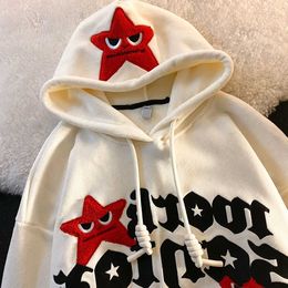 Kadın Hoodies Sweatshirts y2k kapüşonlu kazak hip hop beş noktalı yıldız büyük boy erkekler kadın kapüşonlu 2023 yeni moda gündelik punk gevşek ceket sokak p230518