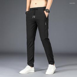 Men's Pants Summer Thin Section Ice Silk Sports Men's Trousers Loose Straight High Elasticity Slim Casual Men Joggers Cargo