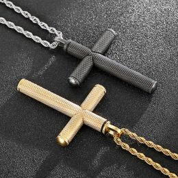 Pendant Necklaces Religious Cross Necklace For Men Women Fashion 60CM Chain Black Stainless Steel Jewellery Gfts Suppliers Wholesale