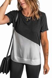 black Crew Neck Colorblock Tee 2023 Hot New 2023 Hot New i7hs#