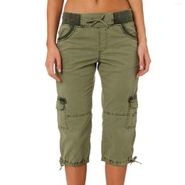 Women's Pants Multi Pocket Trousers Outdoor Y2k Cargo Women Streetwear Sports Cropped Overalls Thin Loose Shorts Pantalones
