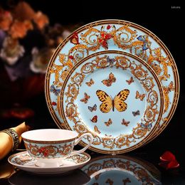 Flatware Sets Restaurant Home Bone China Steak Plate Ceramic Tableware And Dinner Coffee Tea Cups Pastry Dishes