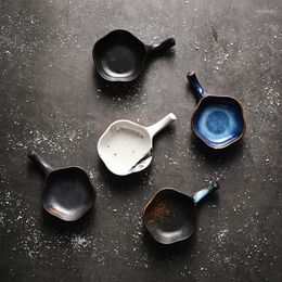 Bowls KINGLANG Ceramic Japanese Style Retro Small Flower Chopsticks Holder Sauce Dish