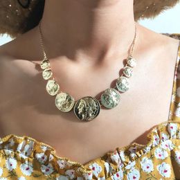 Chains Punk Wind Tide Restoring Ancient Ways Like Necklace Alloy Coin Size Single