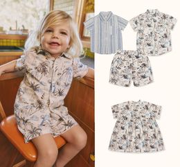 Family Matching Outfits Jenny Dave Ocean Style European and American Fashion Series Boys Girls Shirts Shorts 230518