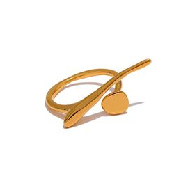 Sieradenring chic roestvrijstalen persoonlijkheid minimalistische stijlvolle ring 18k gouden kleur stijlvolle unieke vinger sieraden voor vrouwen waterdicht