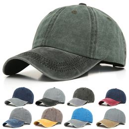 Party Hats Vintage Washed Cotton Baseball Cap Adult Patchwork Adjustable Unisex Classic Plain Summer Dad Hat Outdoor Sports Snapback Q86