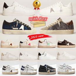 2024 Sneaker Scarpe casual Speccate superstar dorate d'uscita nera Silver scintilla con stampa scintilla