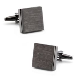 iGame Fashion IP Black Cufflinks Gun Metal Colour Plating Brass Material Men French Cuff Links Free Shipping