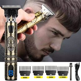 Hair Trimmer Hair Cutting Machine T9 Vintage Hair Trimmer for Men Professional Barber Clipper USB Rechargeable Electric Beard Shaver 230518