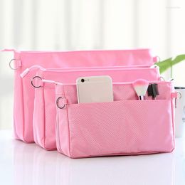 Storage Bags Organise Cosmetic Bag Waterproof Nylon Liner Variable Size Make Up Insert Handbag