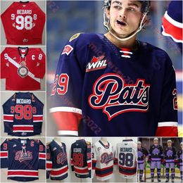 Connor Bedard Parker Berge Hockey Jersey Custom Tanner Brown Layton Feist Riley Ginnell Omen Hary Navy Mens Youth Ed Regina Pats Jerseys