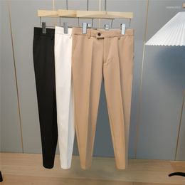 Men's Suits 2023 Formal Suit Pants Men Spring Autumn Solid Color Elastic Stretch Business Slim Big Plus Size Office Trousers P236