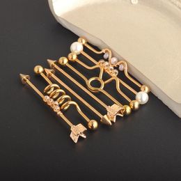 Stud Earrings 8Pcs Industrial Barbell Body Jewellery Tragus Women Men