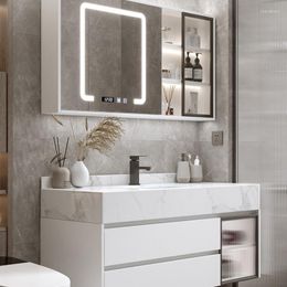 Bathroom Sink Faucets Minimalist Integrated Stone Plate Cabinet Combination Modern Wash Basin Inter-Platform
