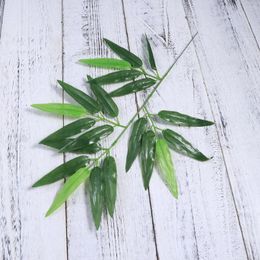 Decorative Flowers 12 Pcs Potted Bamboo Artificial Plants Leaves Decoration Simulated Branches
