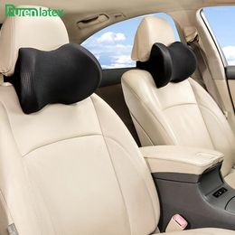 Pillow PurenLatex Car Support Neck Headrest Soft Ice Silk Fabric Auto Memory Foam Protect Vertebra Cervical Release Pain