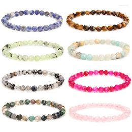 Strand Fashion 6mm Beads Bracelet Women Faceted Natural Stone Tiger Eye Agates Bracelets Yoga Healing Quartz Men Jewellery Gift