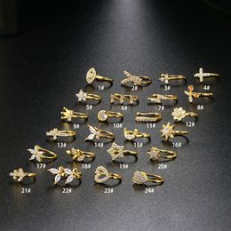 All-match Copper Inlaid Zircon U-Shaped Nose Clip Ear Bone Clip Non-Perforated Anti-Pain Puncture Nose Ring Jewelry Wholesale