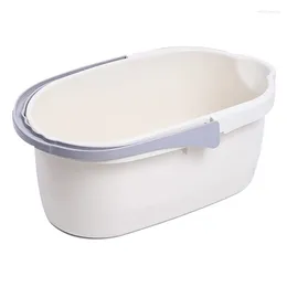 Storage Bottles Mop Bucket Cleaning Tool Basket Organizer Household For Supplies With Handle White