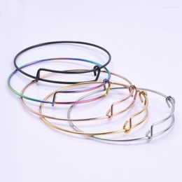 Bangle 1Pc Stainless Steel Thick 1.5mm Blank Adjustable For Men Mix Colour Circle Open Pulseras Mujer Jewellery Bulk