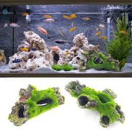 Decorations Aquarium Decoration Moss Tree House Resin Cave Fish And Shrimp Hiding House Landscaping Fish Tank Decoration Accessories 230518