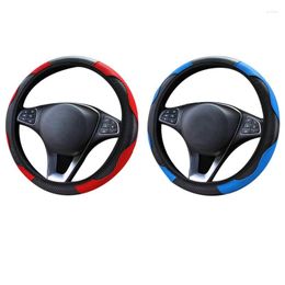 Steering Wheel Covers 2X Car Cover Breathable Non-Slip Internal Accessories For Decoration Blue & Red