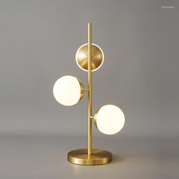 Floor Lamps All-brass Individual Lamp Modern Style Desk Glass Lampshade Living Room Creative Bedroom Study