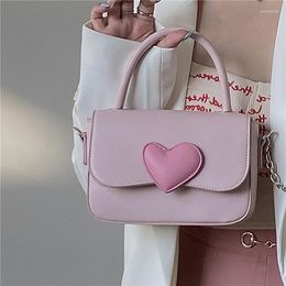 Evening Bags Pink Heart Girly Small Square Shoulder Bag Cute Love Women Tote Purse Handbags Female Chain Top Handle Messenger Gift