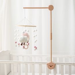 Rattles Mobiles Baby Wooden Bed Bell Bracket Cartoon Bear Crib Bed Bell Plastics Mobile Hanging Rattles Toy Holder Arm Bracket Crib Decoration 230517