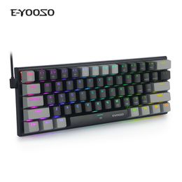 Keyboards 61 Keys Mechanical Keyboard Game Keypad RGB Backlight Type-C USB Wired Waterproof 60% PC Gaming Keyboard for PC Desktop Laptop 230518