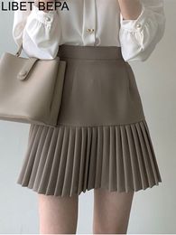 Skirts Spring Summer Women Skirts High Waist Elegant Package Hip Pleated Fashionable Office Lady Wild Sweet Mini Skirts SK6172 230518