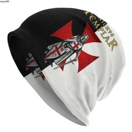 Beanie/Skull Caps Knight Templar Beanies Caps For Men Women Unisex Cool Winter Warm Knit Hat Adult Crusades Knights Christian Warrior Bonnet Hats J230518
