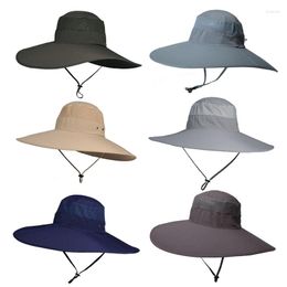 Berets Jungle Adventure Hat Hunting Hiking Bucket Hats Fashion Women Men Large Brim Panama Waterproof Breathable Chapeau UV Protection