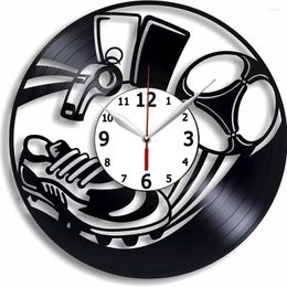 Wall Clocks Football Game Home Decor - Art Gift Idea For Fan Handmade Boy Record Clock 12 Inch