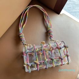 Borsa trasparente da donna Pochette trasparente in acrilico Borsa con strass lucido 2023