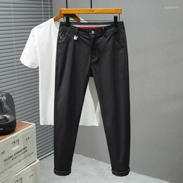 Men's Pants Cotton Black Casual Trousers Spring Summer Loose Comfortable Breathable Luxury Korean Men Designer Clothes