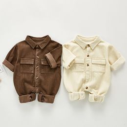 Rompers born Boys Girls Corduroy Jumpsuits Clothes Spring Autumn Baby Boys Girls Rompers Long Sleeve Children Rompers 0-3Yrs 230517