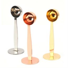 New 2 in 1 Coffee Measuring Spoon Can Stand Dinnerware Sets Sugar Pressing Powder Type Dual-purpose Spoon