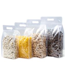 Transparent Plastic Food Packaging Self seal Bag Handle Portable Sealed Storage Candy Grains Tea Nut Dried Fruit