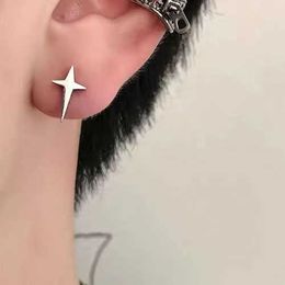 Stud 2pc Gothic Punk Style Copper Metal Studs Earrings Silver Colour Stars Cross Pendientes Fashion For Women Men Personality Jewellery Z0517