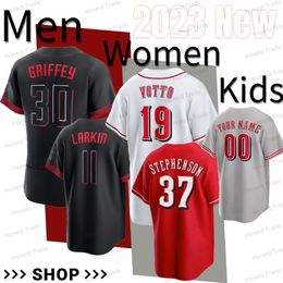 Yeni Beyzbol Forması Tyler Stephen Hindistan Kyle Çiftçi Nick Senzel Joey Votto 14 Pete Rose 15 6 37 17 Gri Beyaz Erkekler Kadın Gençlik Jersey Gömlek dikişli